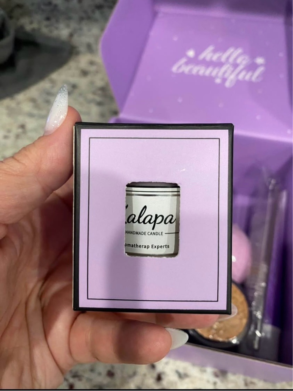 NEW - Gift set for Women, Birthday, lavender candle, tumbler, bath bomb, card - Picture 5 of 10